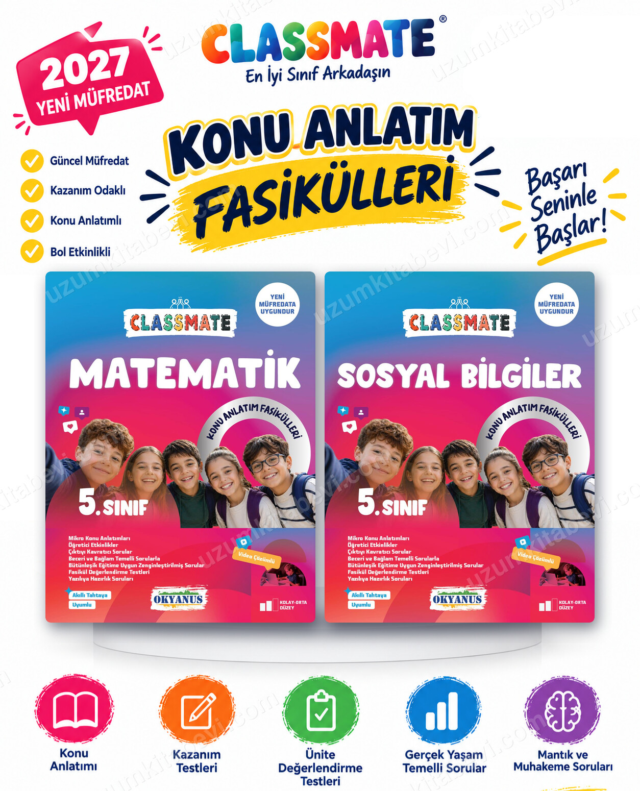 Okyanus Yayıncılık 2027 5. Sınıf Classmate Matematik-Sosyal Bilgiler Maarif Model Konu Anlatım Fasikülleri Seti (2 Kitap) - Okyanus Yayıncılık kitap kapağı