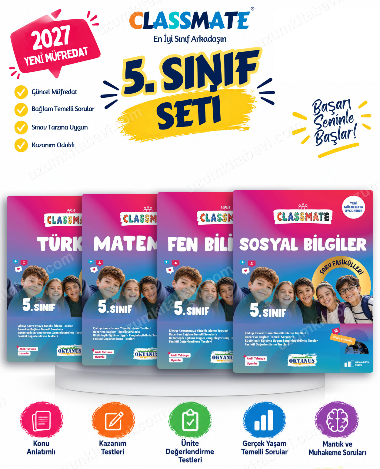 Okyanus Yayıncılık 2027 5. Sınıf Classmate Türkçe-Matematik-Fen Bilimleri-Sosyal Bilgiler Maarif Model Soru Fasikülleri Seti (4 Kitap) - Okyanus Yayıncılık kitap kapağı