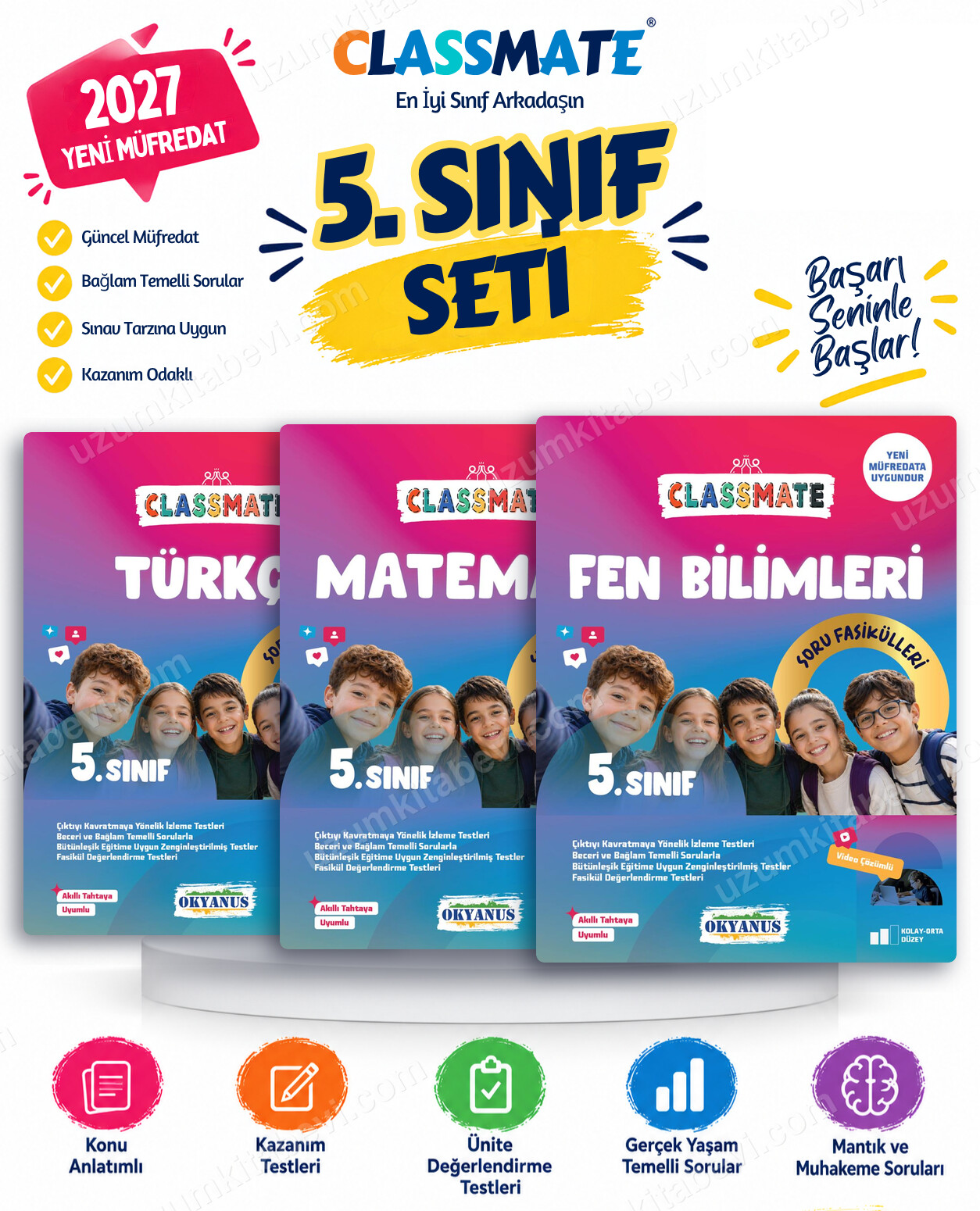Okyanus Yayıncılık 2027 5. Sınıf Classmate Türkçe-Matematik-Fen Bilimleri Maarif Model Soru Fasikülleri Seti (3 Kitap) - Okyanus Yayıncılık kitap kapağı