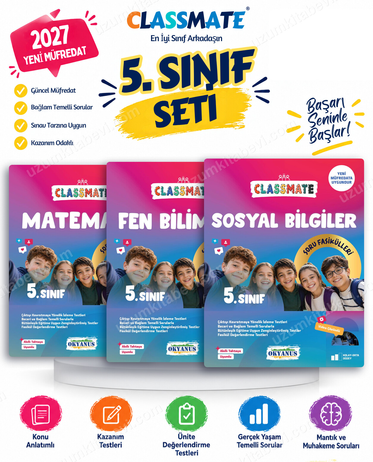Okyanus Yayıncılık 2027 5. Sınıf Classmate Matematik-Fen Bilimleri-Sosyal Bilgiler Maarif Model Soru Fasikülleri Seti (3 Kitap) - Okyanus Yayıncılık kitap kapağı
