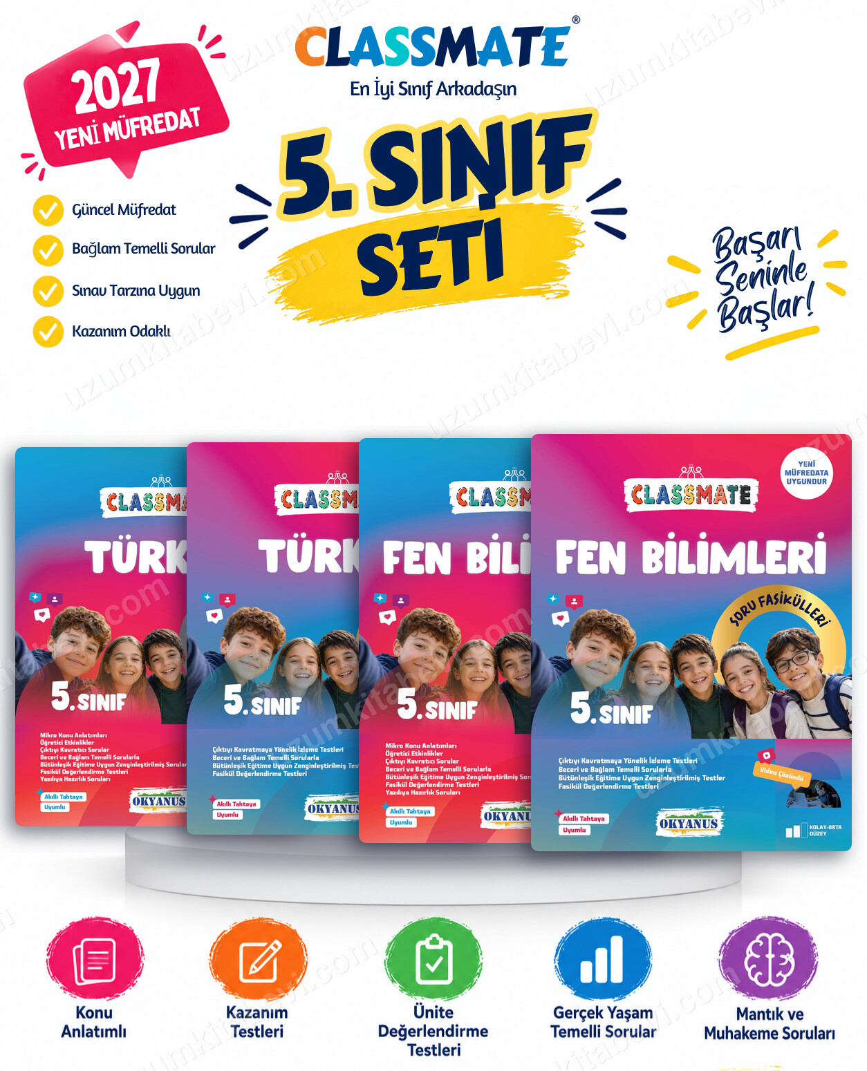 Okyanus Yayıncılık 2027 5. Sınıf Classmate Türkçe-Fen Bilimleri Maarif Model Konu Anlatım ve Soru Fasikülleri Seti (4 Kitap) - Okyanus Yayıncılık kitap kapağı