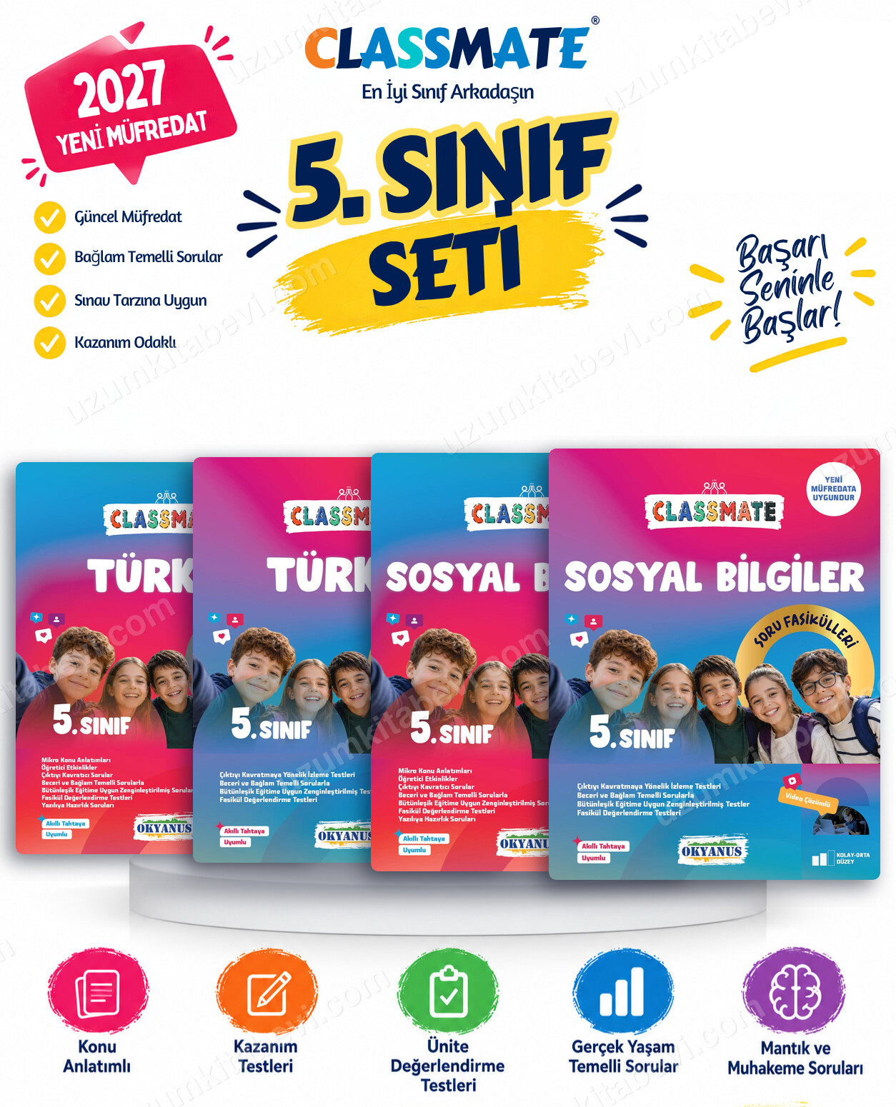 Okyanus Yayıncılık 2027 5. Sınıf Classmate Türkçe-Sosyal Bilgiler Maarif Model Konu Anlatım ve Soru Fasikülleri Seti (4 Kitap) - Okyanus Yayıncılık kitap kapağı