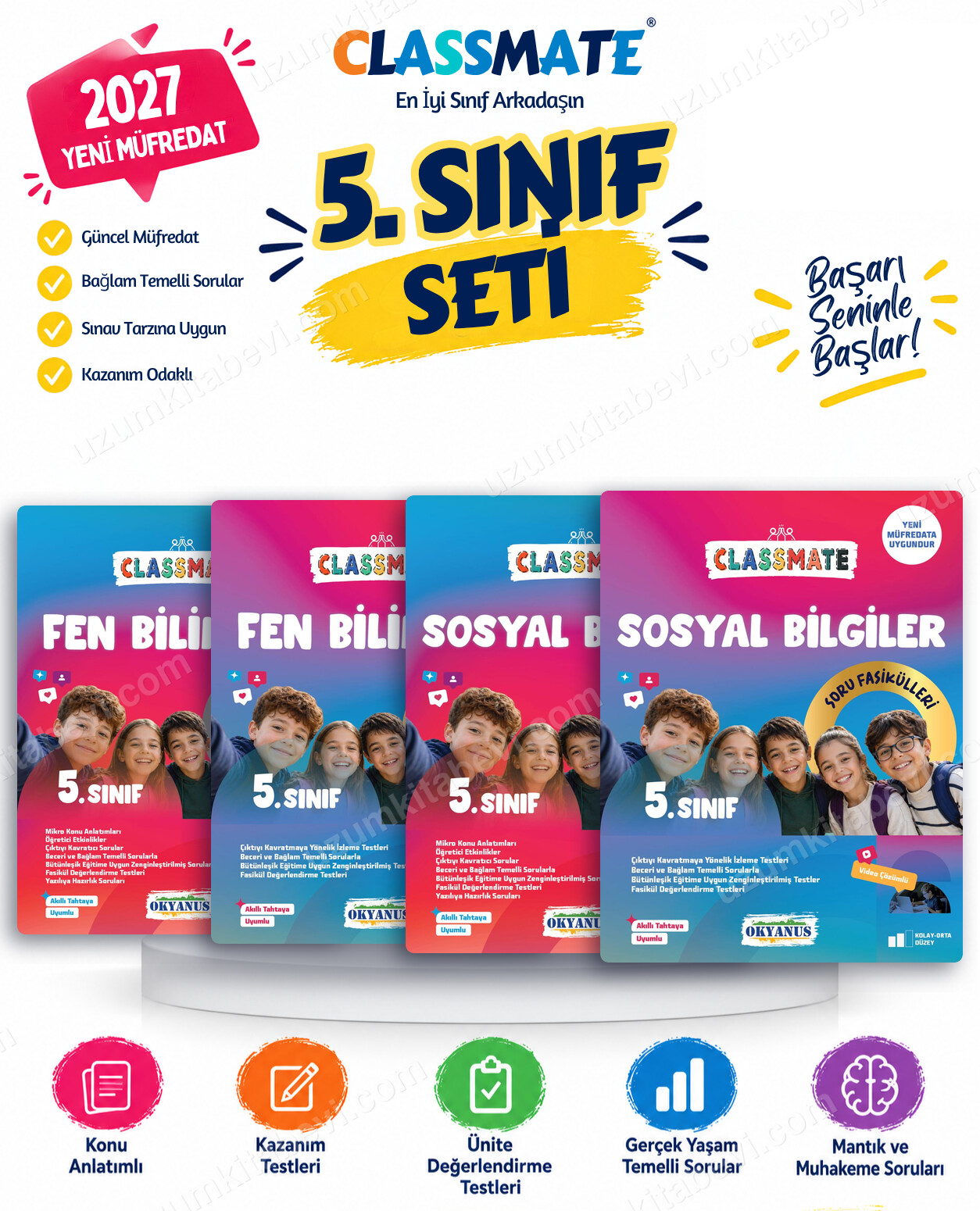 Okyanus Yayıncılık 2027 5. Sınıf Classmate Fen Bilimleri-Sosyal Bilgiler Maarif Model Konu Anlatım ve Soru Fasikülleri Seti (4 Kitap) - Okyanus Yayıncılık kitap kapağı