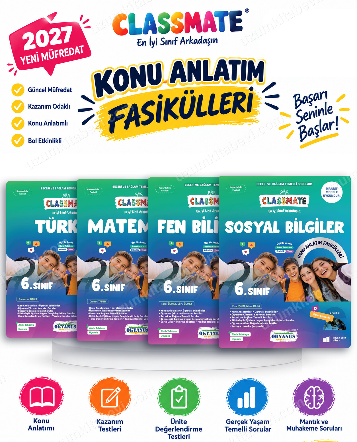Okyanus Yayıncılık 2027 6. Sınıf Classmate Türkçe-Matematik-Fen Bilimleri-Sosyal Bilgiler Maarif Model Konu Anlatım Fasikülleri Seti (4 Kitap) - Okyanus Yayıncılık kitap kapağı