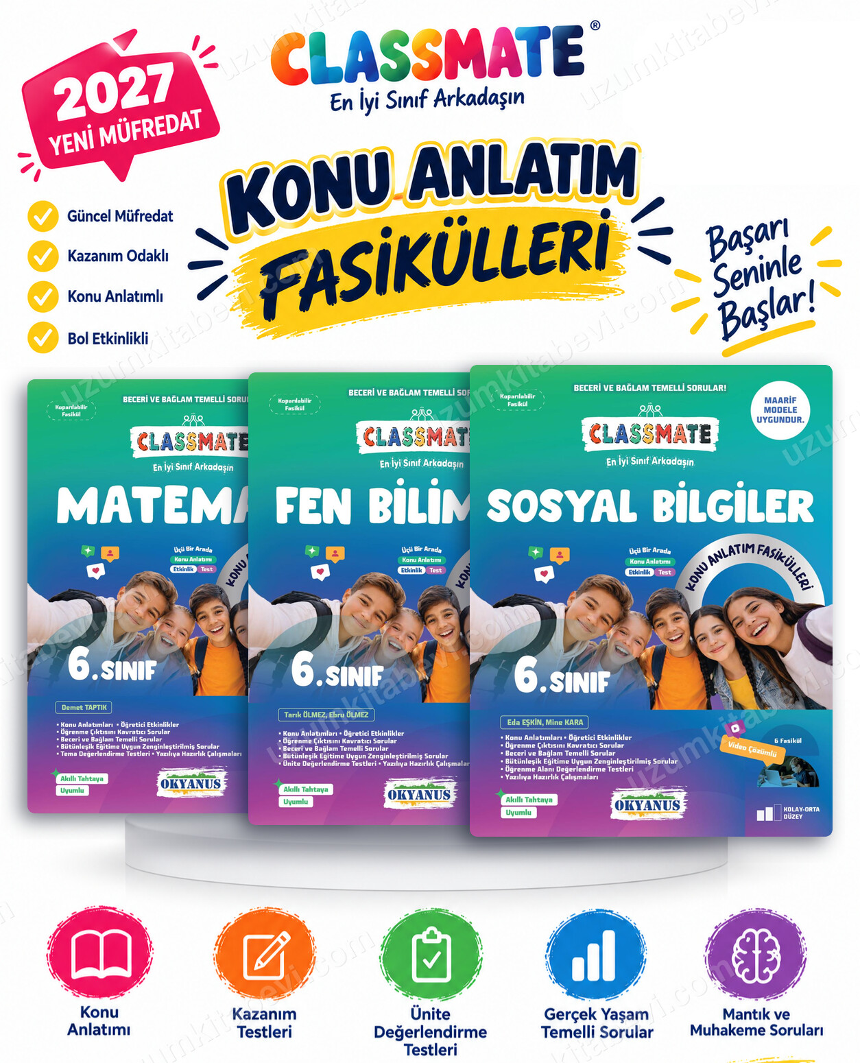 Okyanus Yayıncılık 2027 6. Sınıf Classmate Matematik-Fen Bilimleri-Sosyal Bilgiler Maarif Model Konu Anlatım Fasikülleri Seti (3 Kitap) - Okyanus Yayıncılık kitap kapağı