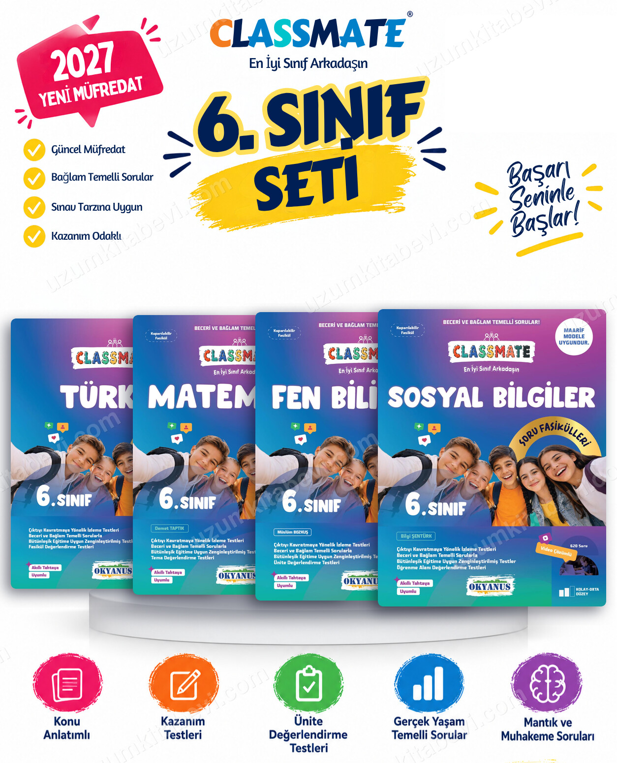 Okyanus Yayıncılık 2027 6. Sınıf Classmate Türkçe-Matematik-Fen Bilimleri-Sosyal Bilgiler Maarif Model Soru Fasikülleri Seti (4 Kitap) - Okyanus Yayıncılık kitap kapağı