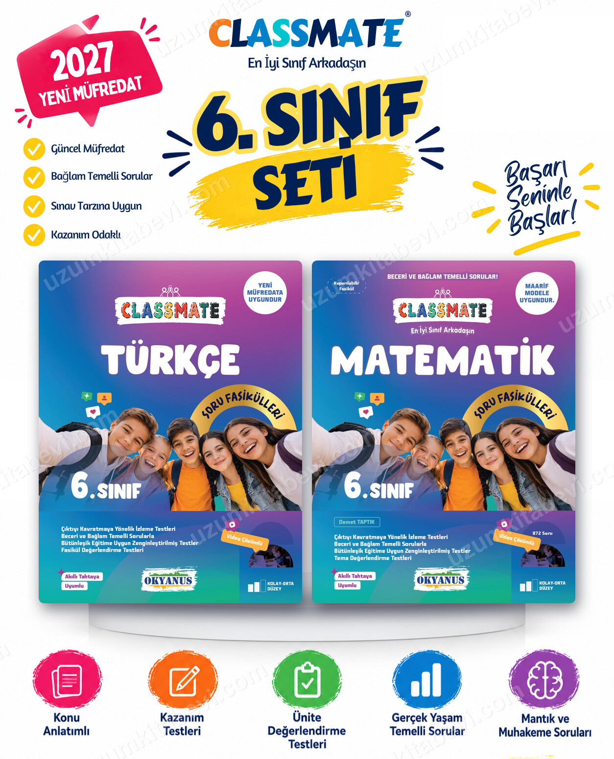 Okyanus Yayıncılık 2027 6. Sınıf Classmate Türkçe-Matematik Maarif Model Soru Fasikülleri Seti (2 Kitap) - Okyanus Yayıncılık kitap kapağı