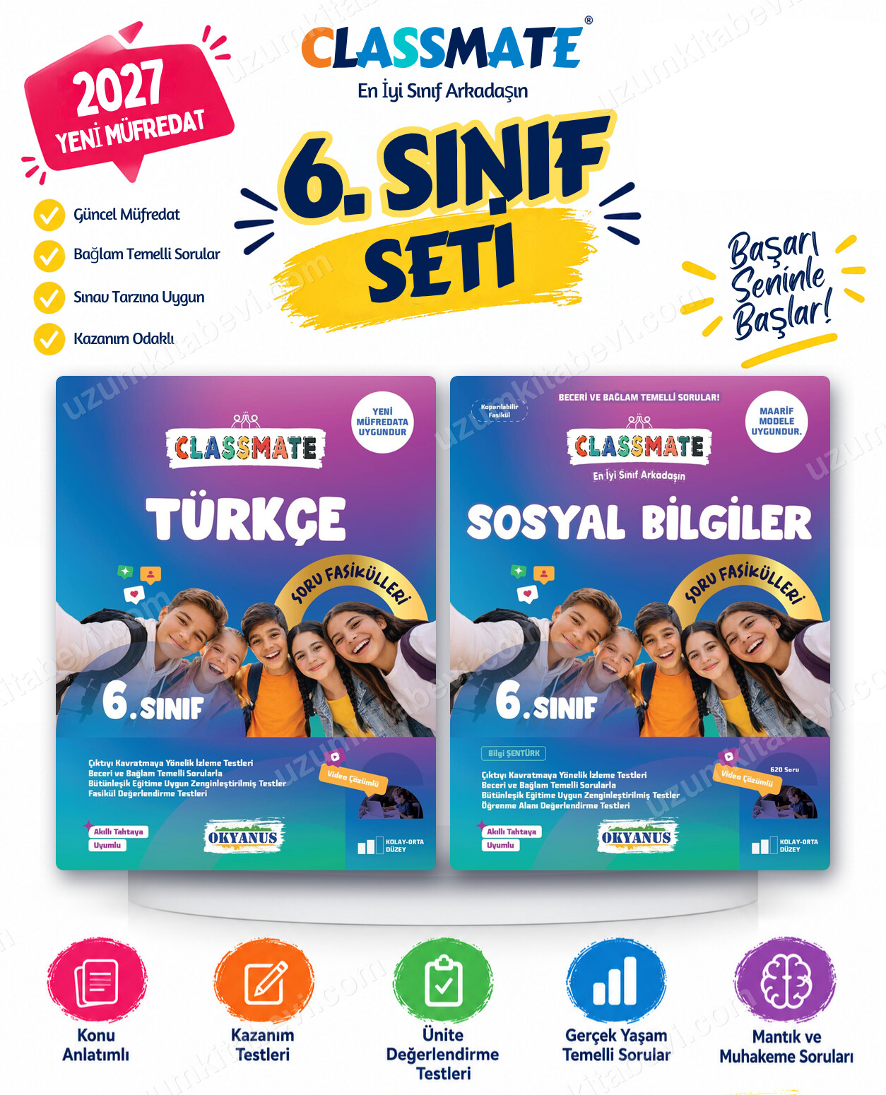 Okyanus Yayıncılık 2027 6. Sınıf Classmate Türkçe-Sosyal Bilgiler Maarif Model Soru Fasikülleri Seti (2 Kitap) - Okyanus Yayıncılık kitap kapağı
