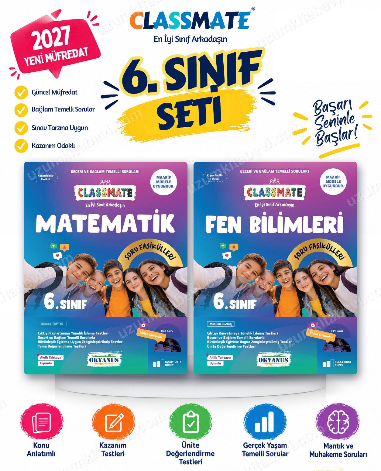 Okyanus Yayıncılık 2027 6. Sınıf Classmate Matematik-Fen Bilimleri Maarif Model Soru Fasikülleri Seti (2 Kitap) - Okyanus Yayıncılık kitap kapağı