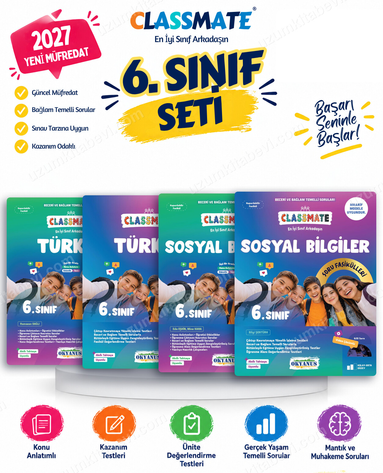 Okyanus Yayıncılık 2027 6. Sınıf Classmate Türkçe-Sosyal Bilgiler Maarif Model Konu Anlatım ve Soru Fasikülleri Seti (4 Kitap) - Okyanus Yayıncılık kitap kapağı