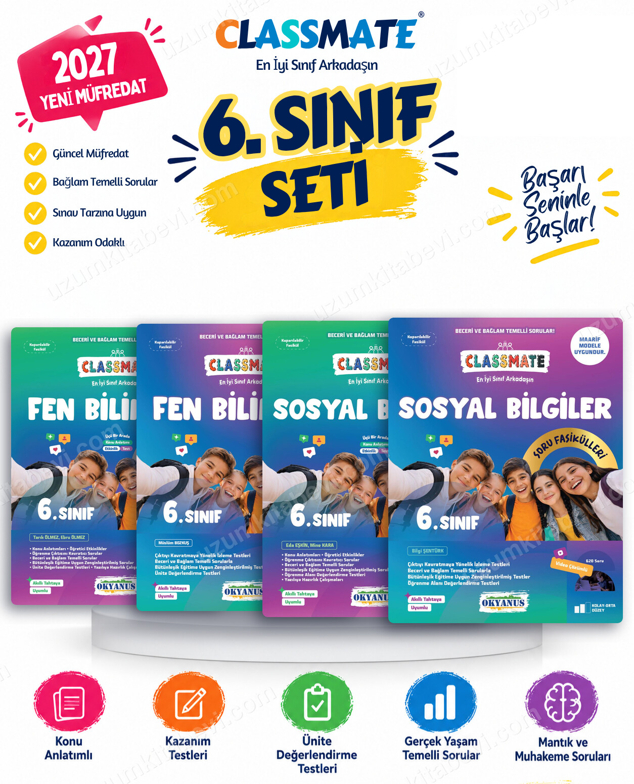 Okyanus Yayıncılık 2027 6. Sınıf Classmate Fen Bilimleri-Sosyal Bilgiler Maarif Model Konu Anlatım ve Soru Fasikülleri Seti (4 Kitap) - Okyanus Yayıncılık kitap kapağı