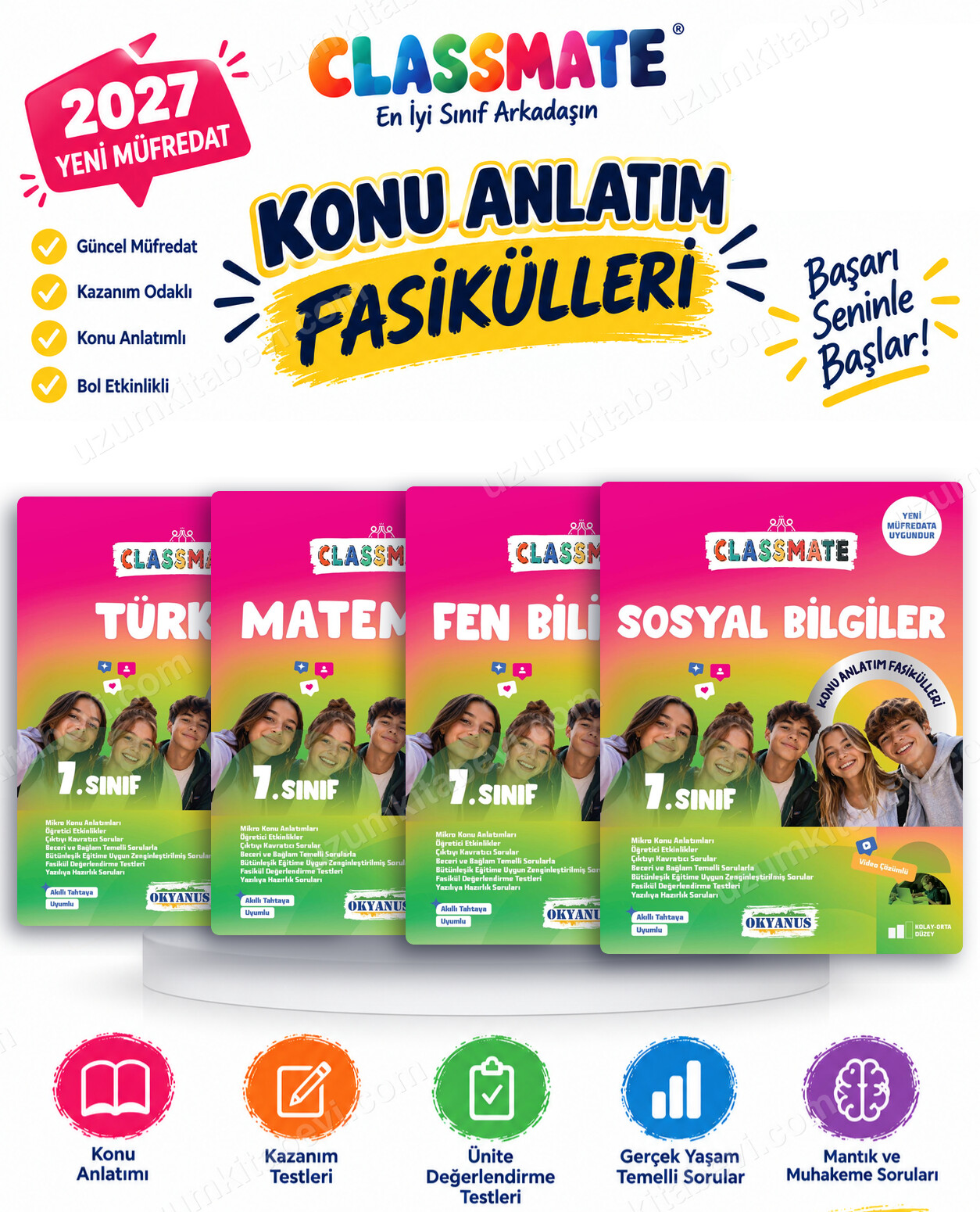 Okyanus Yayıncılık 2027 7. Sınıf Classmate Türkçe-Matematik-Fen Bilimleri-Sosyal Bilgiler Maarif Model Konu Anlatım Fasikülleri Seti (4 Kitap) - Okyanus Yayıncılık kitap kapağı