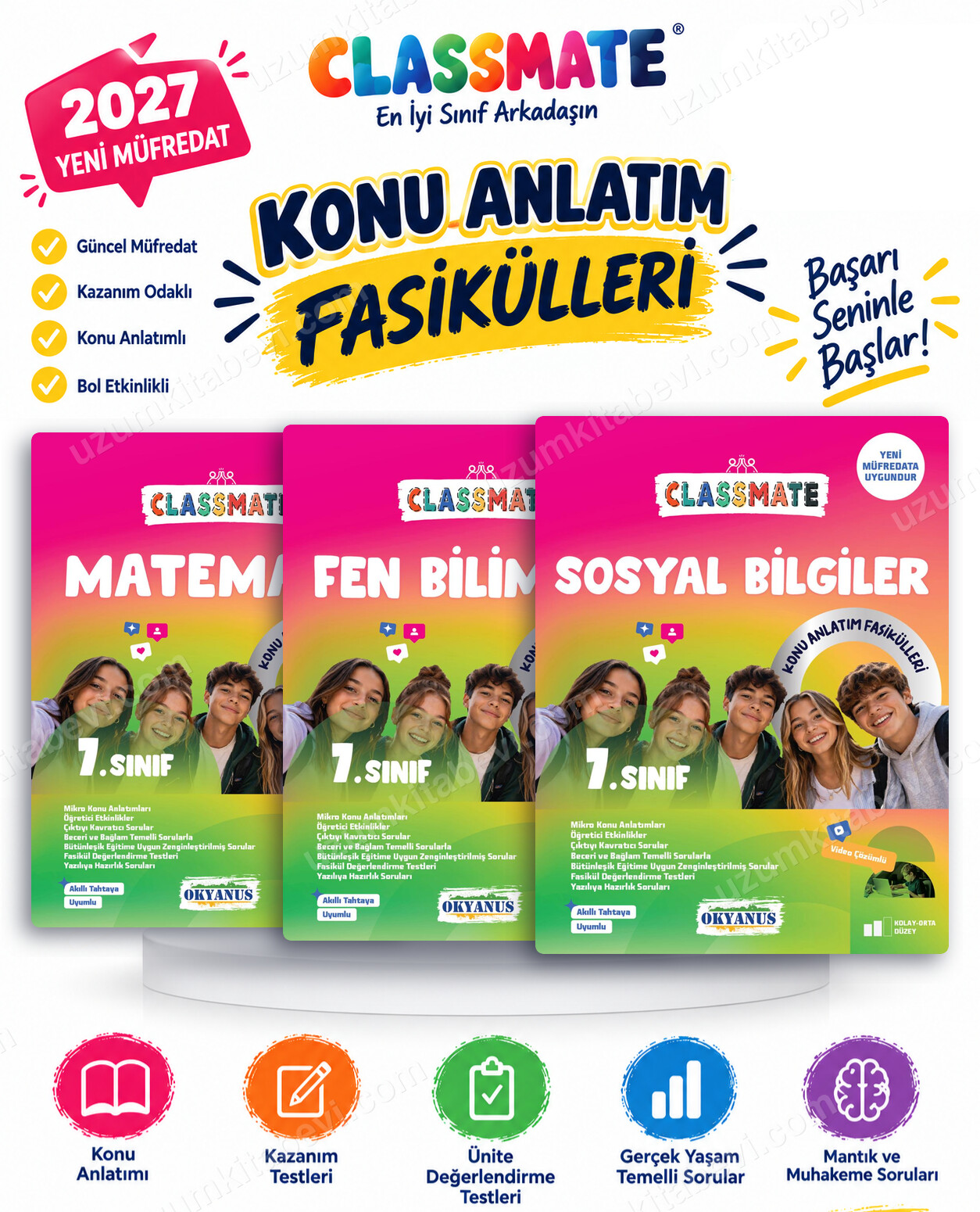 Okyanus Yayıncılık 2027 7. Sınıf Classmate Matematik-Fen Bilimleri-Sosyal Bilgiler Maarif Model Konu Anlatım Fasikülleri Seti (3 Kitap) - Okyanus Yayıncılık kitap kapağı