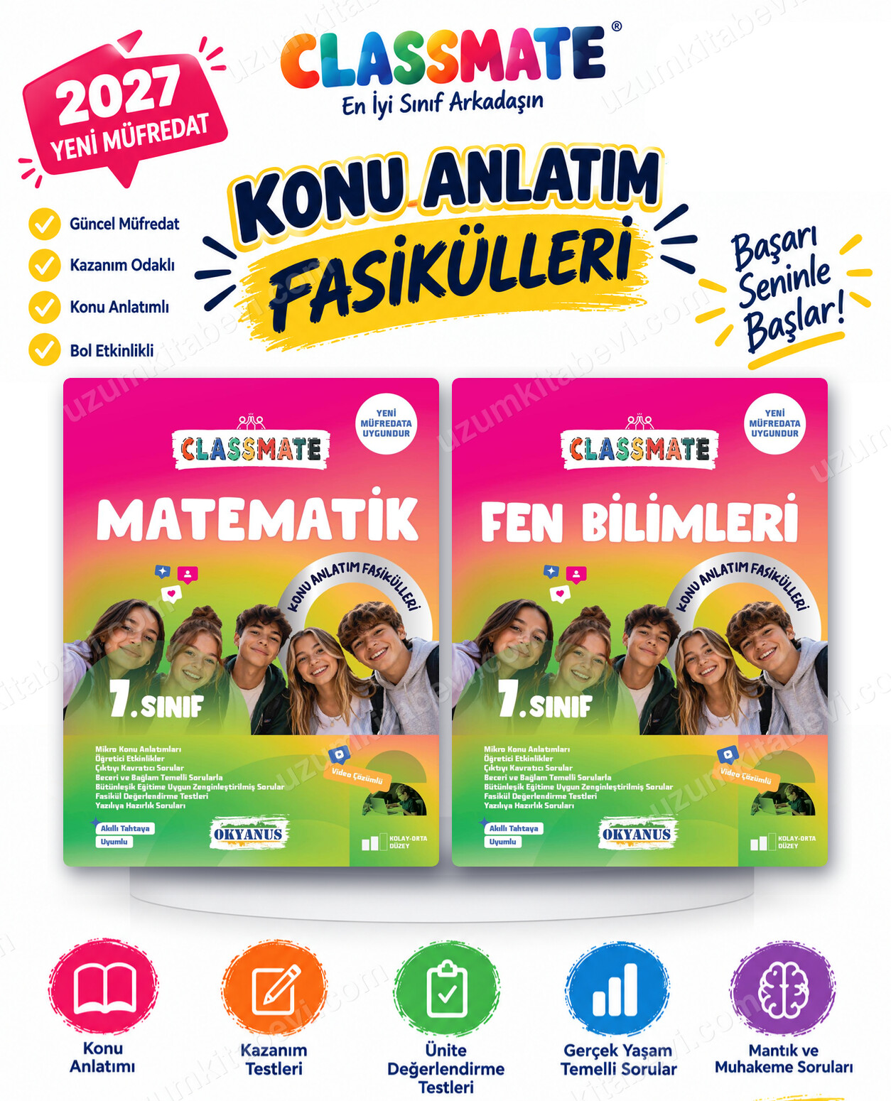 Okyanus Yayıncılık 2027 7. Sınıf Classmate Matematik-Fen Bilimleri Maarif Model Konu Anlatım Fasikülleri Seti (2 Kitap) - Okyanus Yayıncılık kitap kapağı