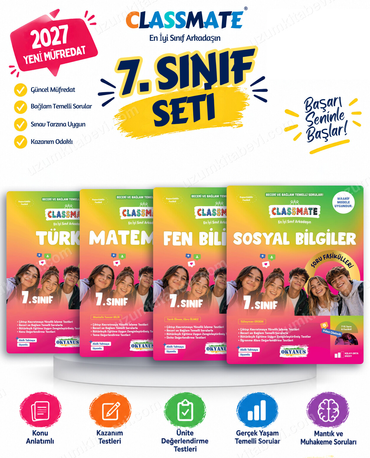 Okyanus Yayıncılık 2027 7. Sınıf Classmate Türkçe-Matematik-Fen Bilimleri-Sosyal Bilgiler Maarif Model Soru Fasikülleri Seti (4 Kitap) - Okyanus Yayıncılık kitap kapağı