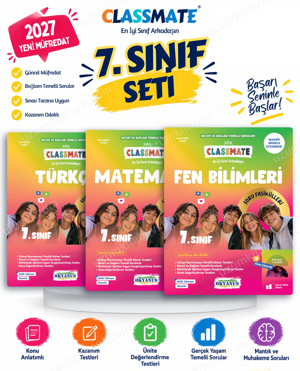 Okyanus Yayıncılık 2027 7. Sınıf Classmate Türkçe-Matematik-Fen Bilimleri Maarif Model Soru Fasikülleri Seti (3 Kitap) - Okyanus Yayıncılık kitap kapağı