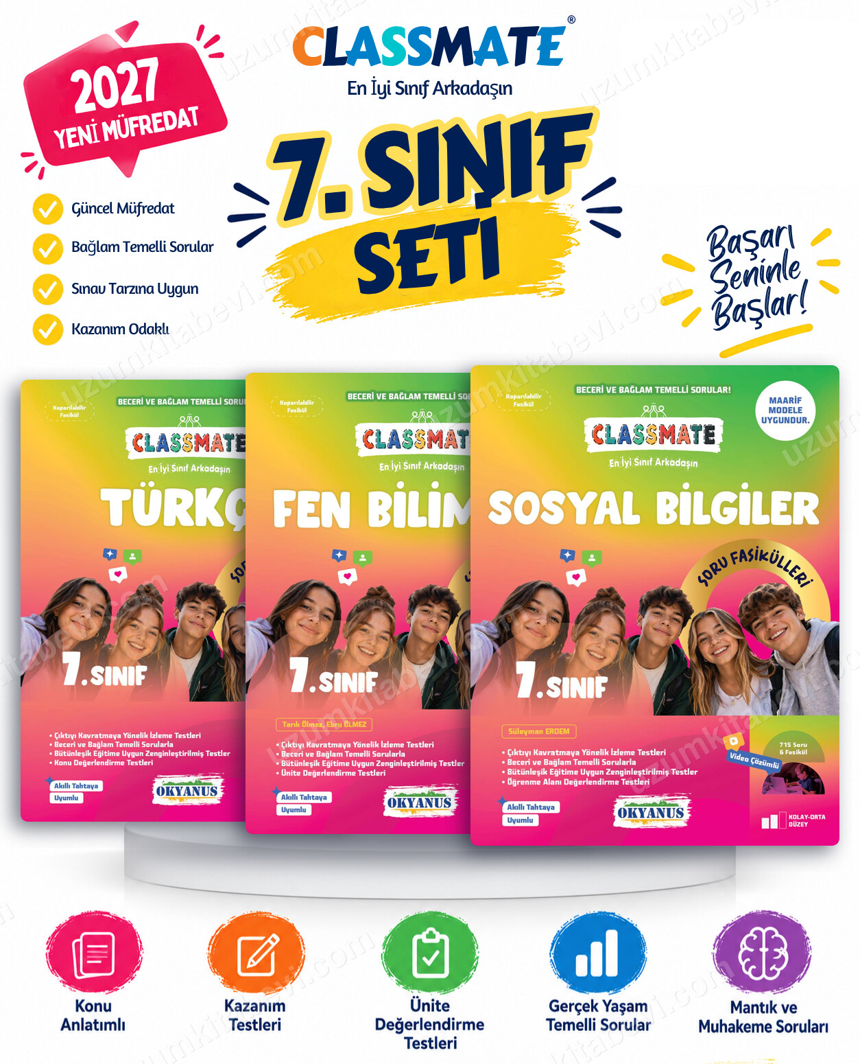 Okyanus Yayıncılık 2027 7. Sınıf Classmate Türkçe-Fen Bilimleri-Sosyal Bilgiler Maarif Model Soru Fasikülleri Seti (3 Kitap) - Okyanus Yayıncılık kitap kapağı