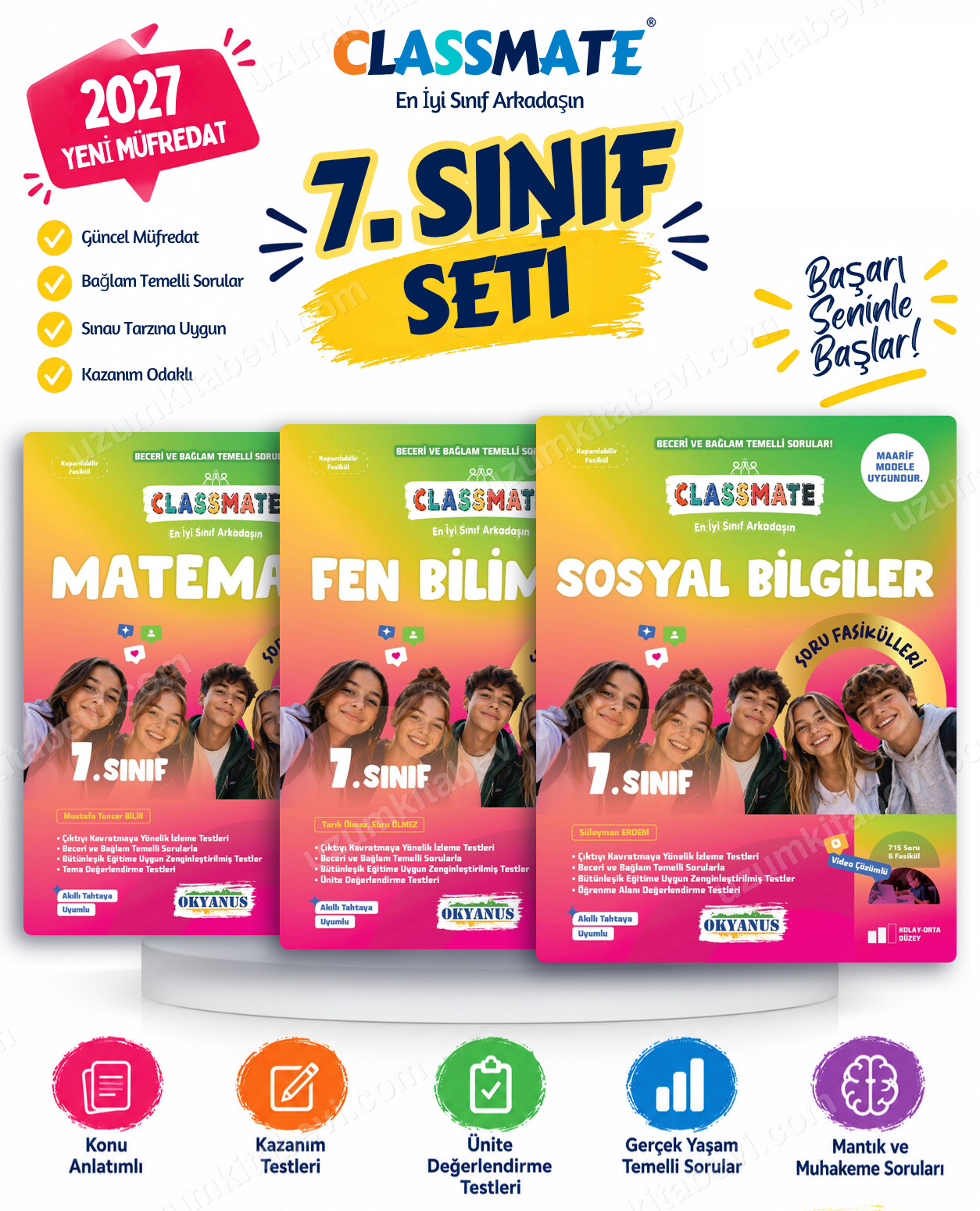Okyanus Yayıncılık 2027 7. Sınıf Classmate Matematik-Fen Bilimleri-Sosyal Bilgiler Maarif Model Soru Fasikülleri Seti (3 Kitap) - Okyanus Yayıncılık kitap kapağı