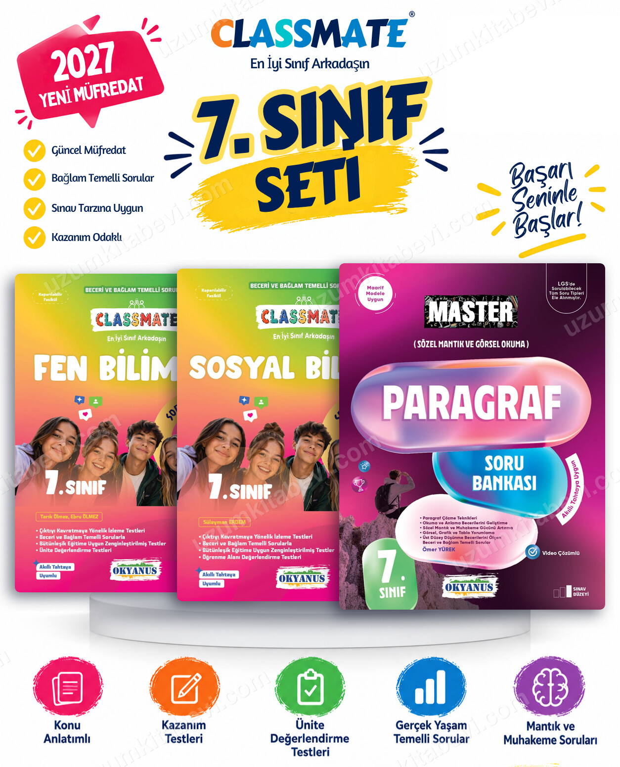 Okyanus Yayıncılık 2027 7. Sınıf Classmate Fen Bilimleri-Sosyal Bilgiler Maarif Model Soru Fasikülleri ve Master Paragraf Soru Bankası Seti (3 Kitap) - Okyanus Yayıncılık kitap kapağı