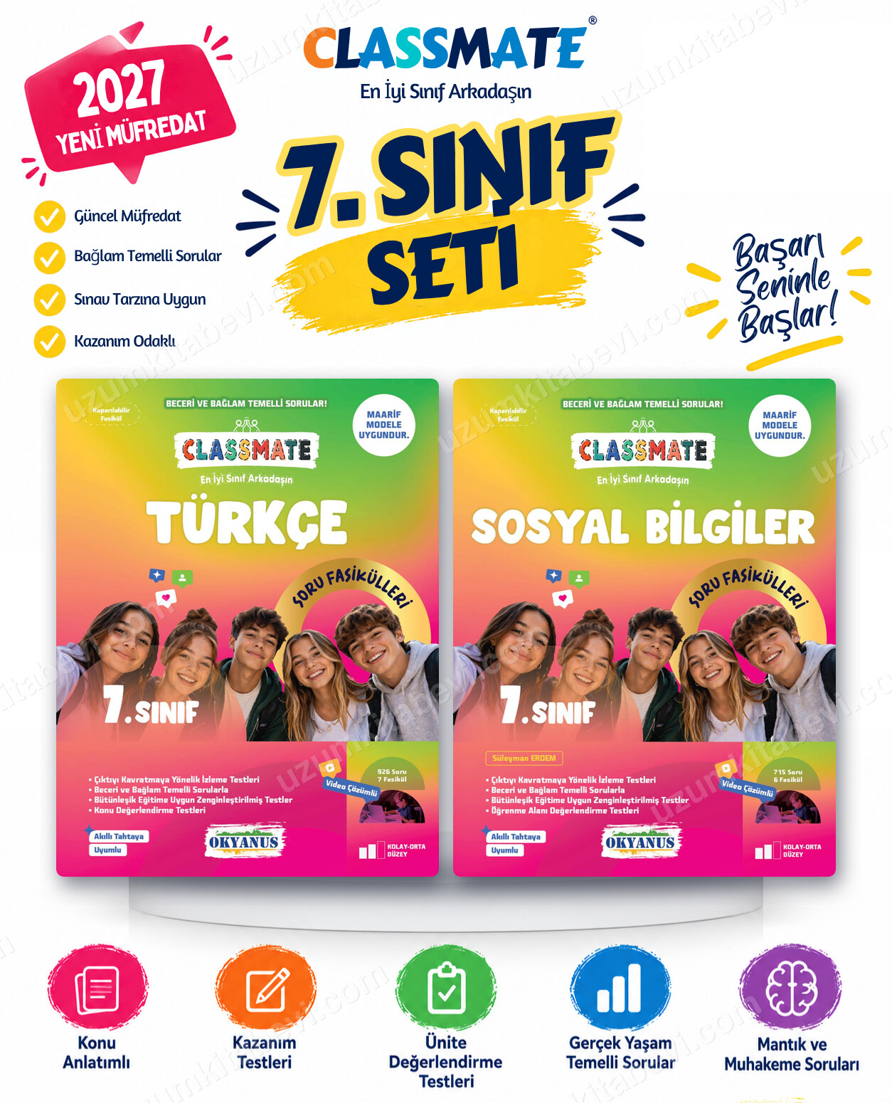 Okyanus Yayıncılık 2027 7. Sınıf Classmate Türkçe-Sosyal Bilgiler Maarif Model Soru Fasikülleri Seti (2 Kitap) - Okyanus Yayıncılık kitap kapağı