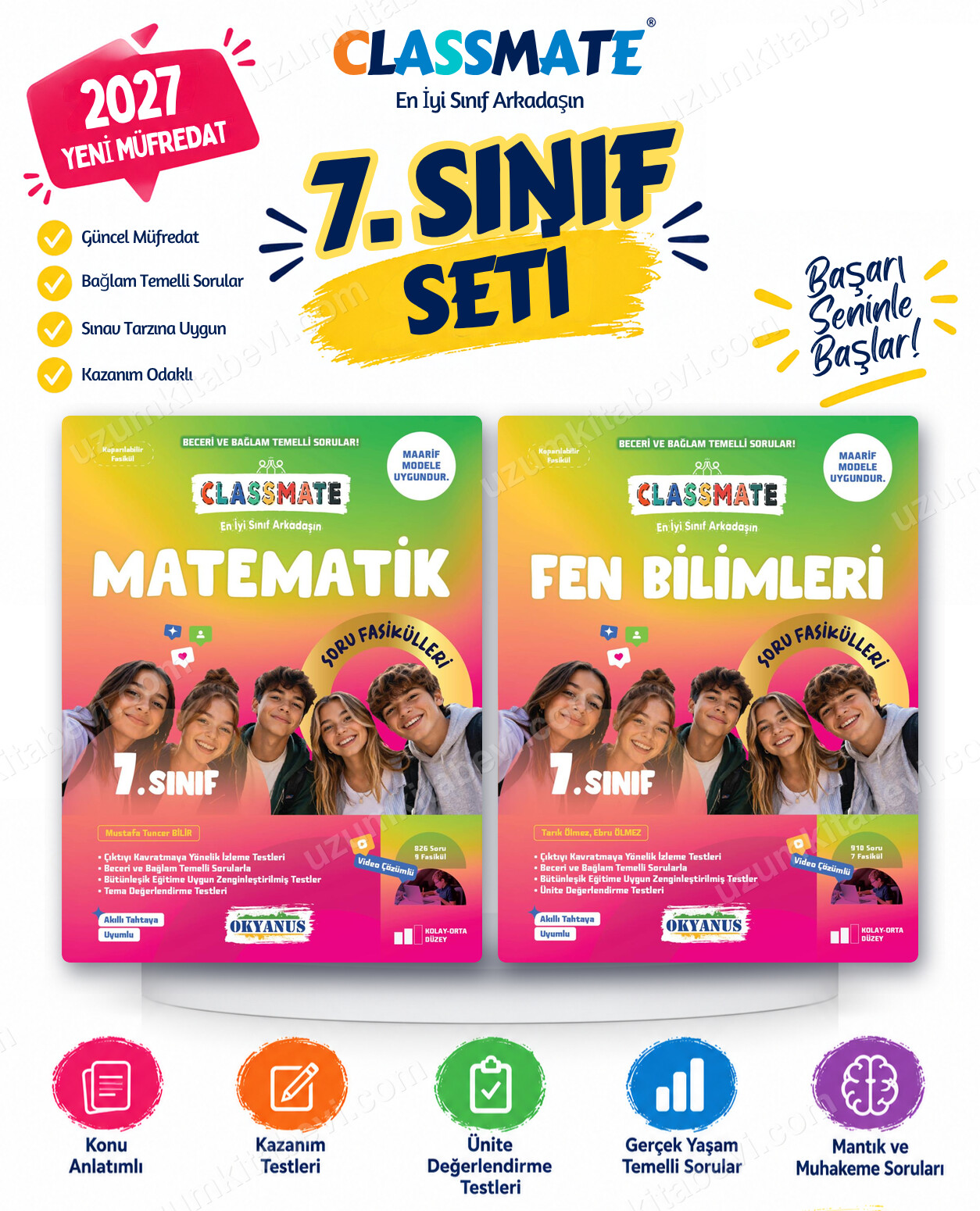Okyanus Yayıncılık 2027 7. Sınıf Classmate Matematik-Fen Bilimleri Maarif Model Soru Fasikülleri Seti (2 Kitap) - Okyanus Yayıncılık kitap kapağı
