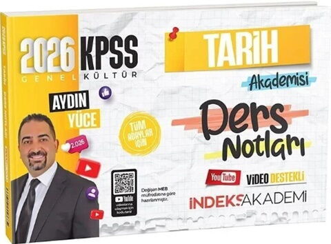 İndeks Akademi 2026 KPSS Tarih Akademisi Video Ders Notları - İndeks Akademi Yayıncılık kitap kapağı