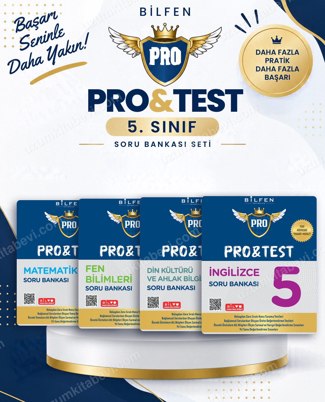 Bilfen Yayıncılık 5. Sınıf Matematik - Fen - Din Kültürü - İngilizce Pro&Test Soru Bankası Seti (4 Kitap) - Bilfen Yayıncılık kitap kapağı