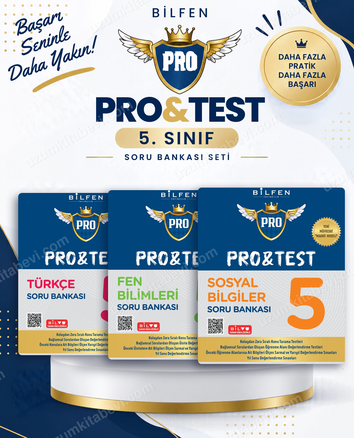 Bilfen Yayıncılık 5. Sınıf Türkçe - Fen - Sosyal Pro&Test Soru Bankası Seti (3 Kitap) - Bilfen Yayıncılık kitap kapağı