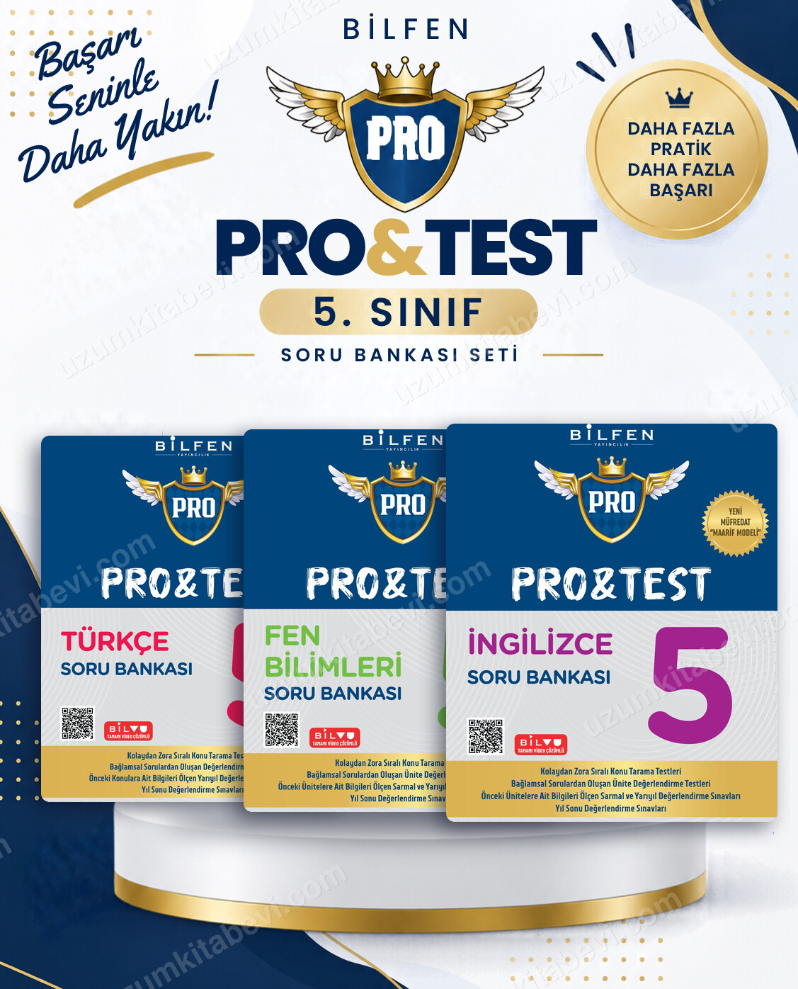 Bilfen Yayıncılık 5. Sınıf Türkçe - Fen - İngilizce Pro&Test Soru Bankası Seti (3 Kitap) - Bilfen Yayıncılık kitap kapağı