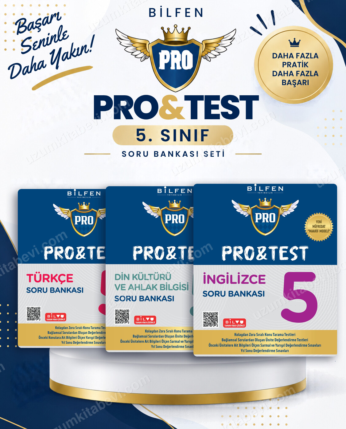 Bilfen Yayıncılık 5. Sınıf Türkçe - Din Kültürü - İngilizce Pro&Test Soru Bankası Seti (3 Kitap) - Bilfen Yayıncılık kitap kapağı