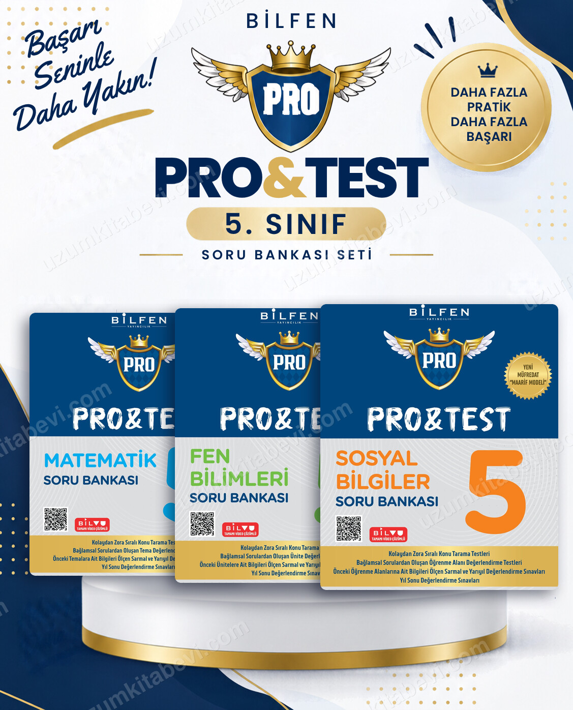 Bilfen Yayıncılık 5. Sınıf Matematik - Fen - Sosyal Pro&Test Soru Bankası Seti (3 Kitap) - Bilfen Yayıncılık kitap kapağı