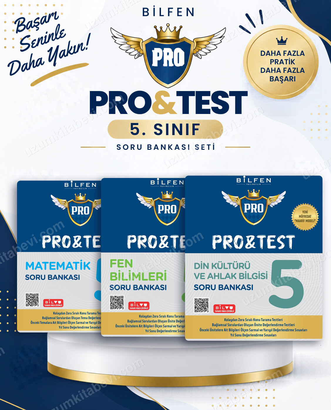 Bilfen Yayıncılık 5. Sınıf Matematik - Fen - Din Kültürü Pro&Test Soru Bankası Seti (3 Kitap) - Bilfen Yayıncılık kitap kapağı