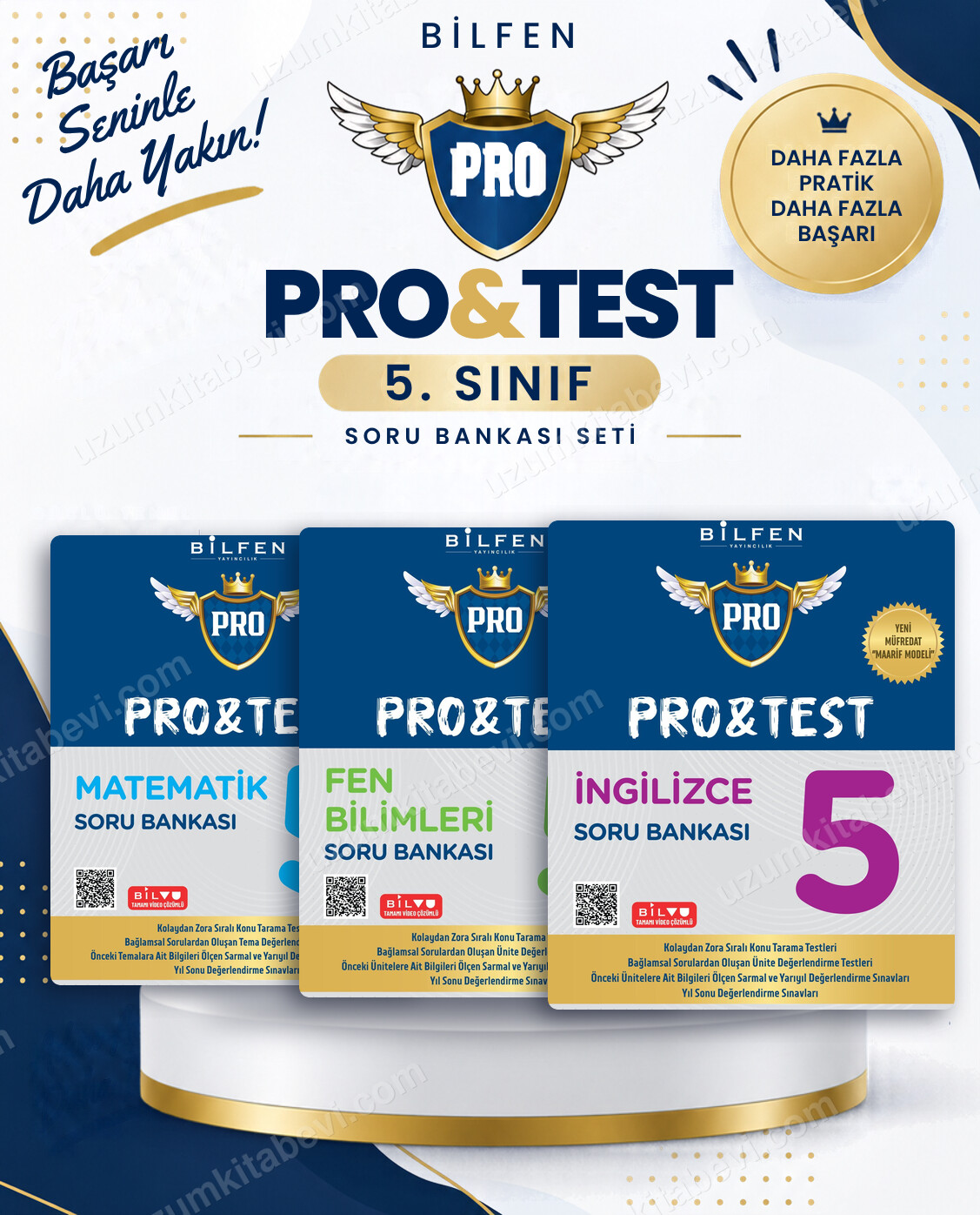 Bilfen Yayıncılık 5. Sınıf Matematik - Fen - İngilizce Pro&Test Soru Bankası Seti (3 Kitap) - Bilfen Yayıncılık kitap kapağı