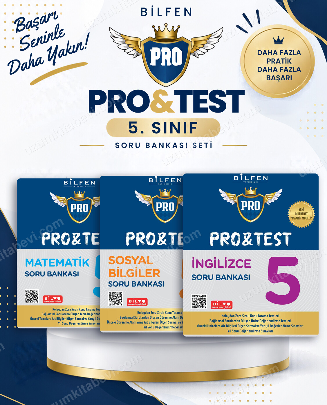 Bilfen Yayıncılık 5. Sınıf Matematik - Sosyal - İngilizce Pro&Test Soru Bankası Seti (3 Kitap) - Bilfen Yayıncılık kitap kapağı