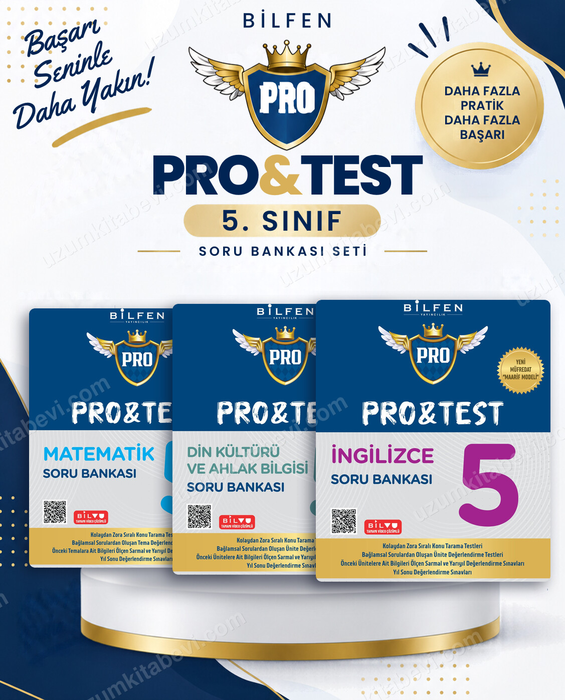 Bilfen Yayıncılık 5. Sınıf Matematik - Din Kültürü - İngilizce Pro&Test Soru Bankası Seti (3 Kitap) - Bilfen Yayıncılık kitap kapağı