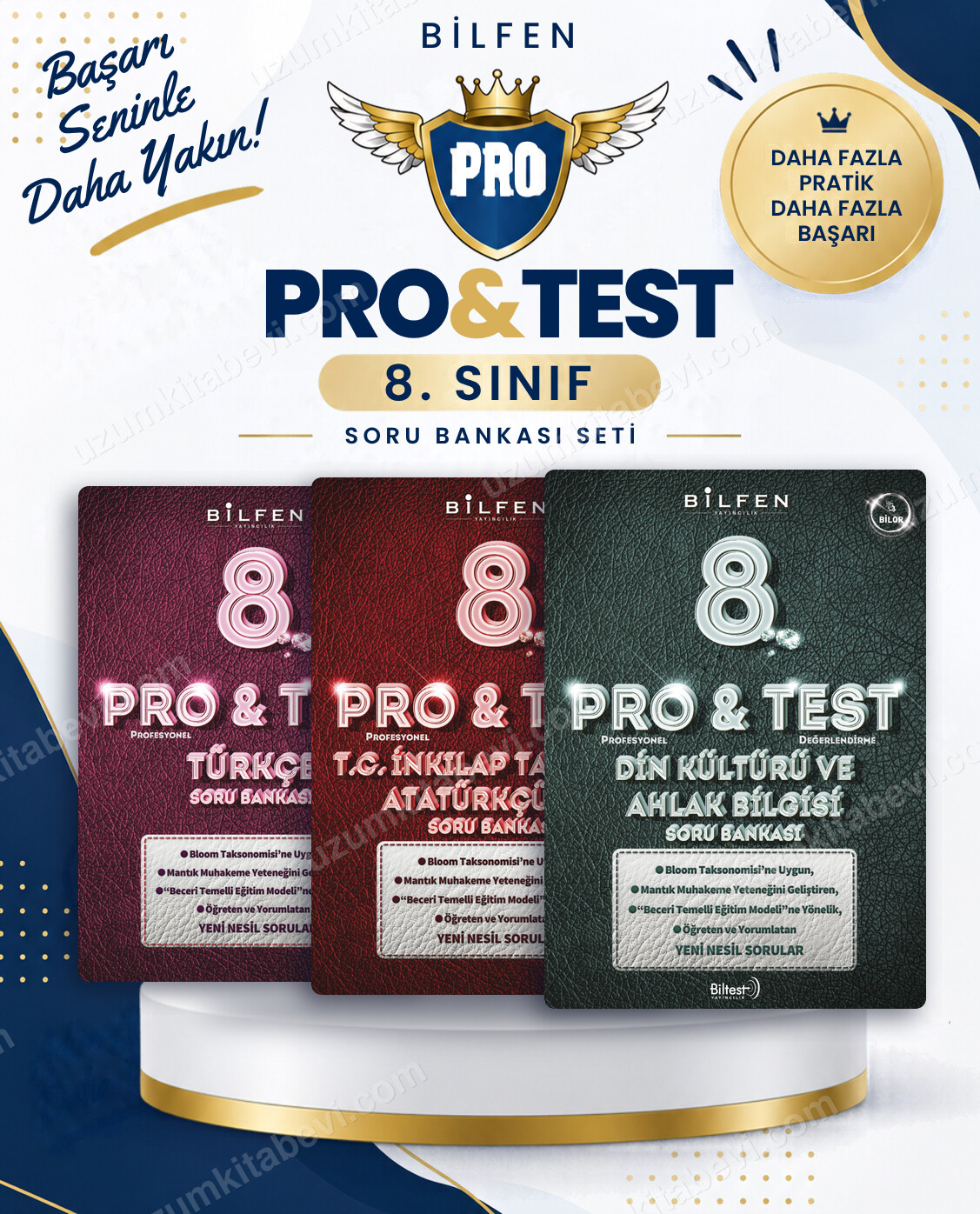 Bilfen Yayıncılık 8. Sınıf Türkçe - İnkılap - Din Kültürü Pro&Test Soru Bankası Seti (3 Kitap) - Bilfen Yayıncılık kitap kapağı