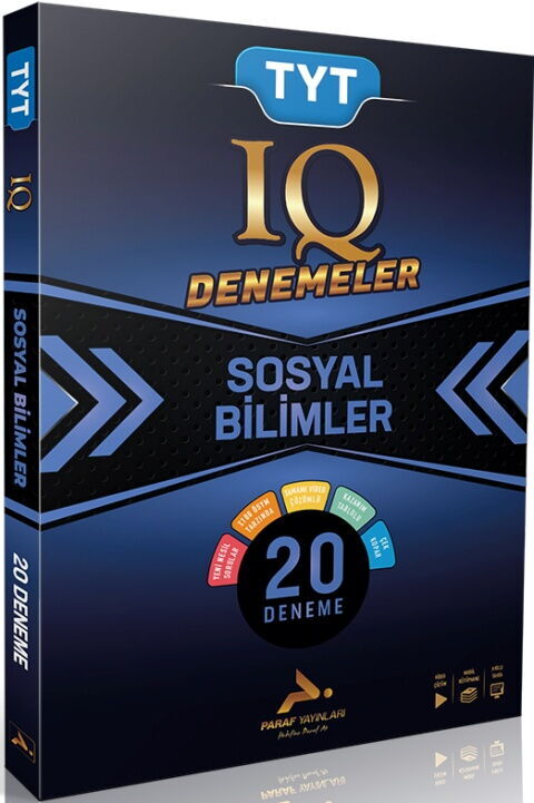 TYT IQ Sosyal Bilimler Video Çözümlü 20 Branş Deneme - Paraf Yayınları kitap kapağı