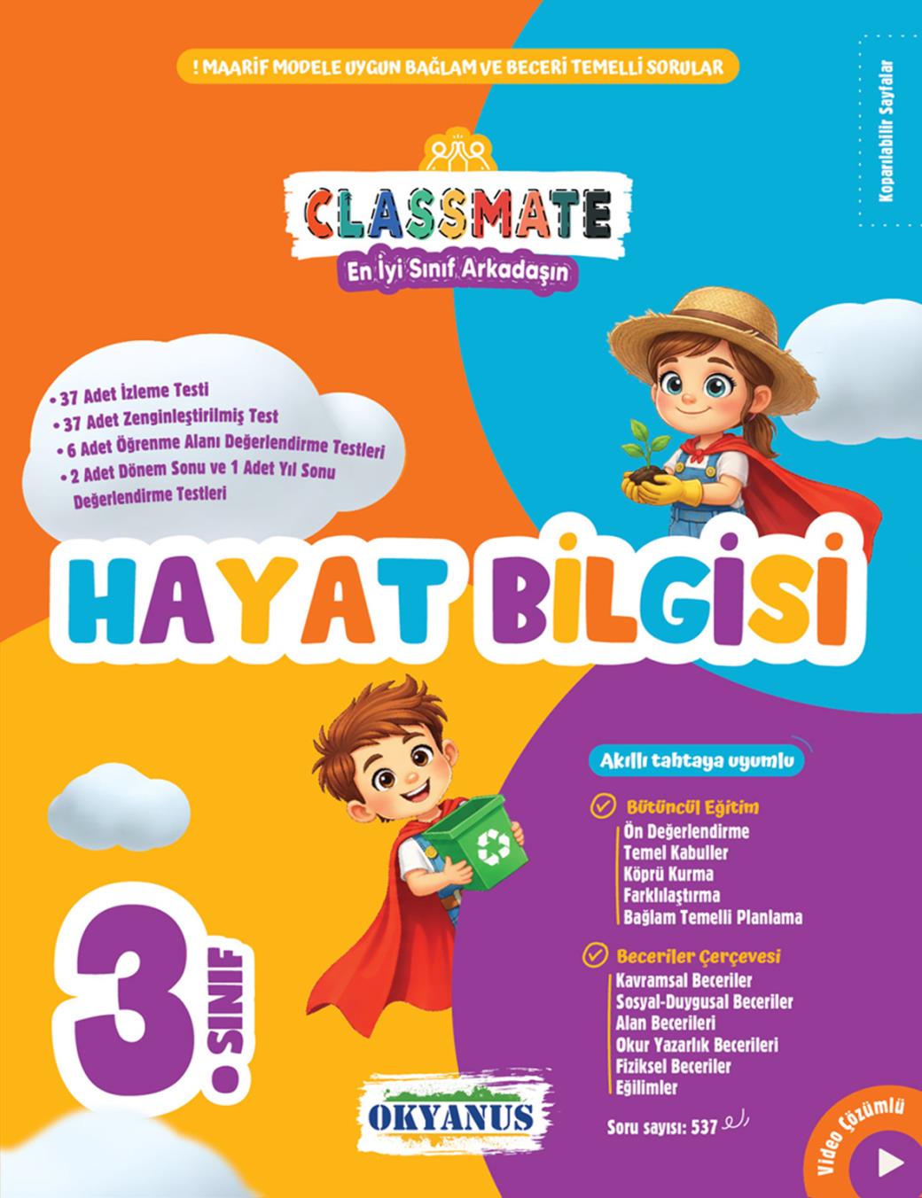 3. Sınıf Classmate Hayat Bilgisi Soru Bankası - Okyanus Yayıncılık kitap kapağı
