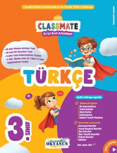 Okyanus Yayınları 3. Sınıf Türkçe Classmate Soru Bankası - Okyanus Yayıncılık kitap kapağı
