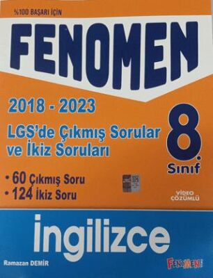 8. Sınıf LGS İngilizce Çıkmış ve İkiz Sorular 2018-2023 - Fenomen Yayınları kitap kapağı