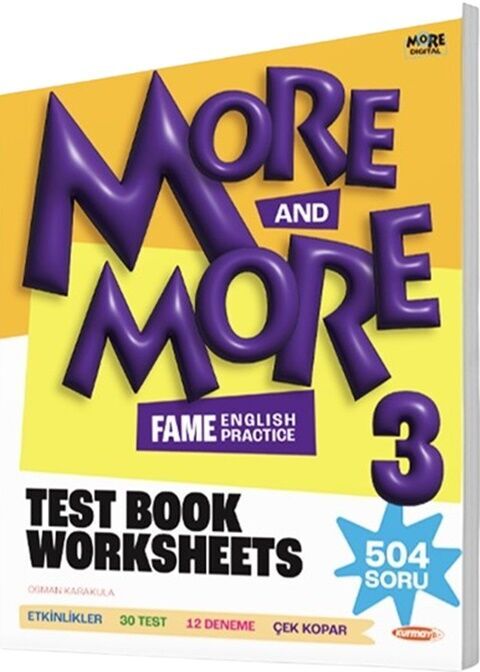 Kurmay ELT More and More English 3 Worksheets Test Book - Kurmay ELT kitap kapağı