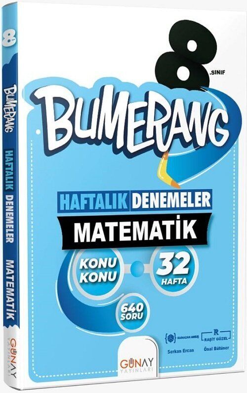 Günay Yayınları 8. Sınıf Matematik Bumerang Konu Konu Haftalık Denemeler - Günay Yayınları kitap kapağı