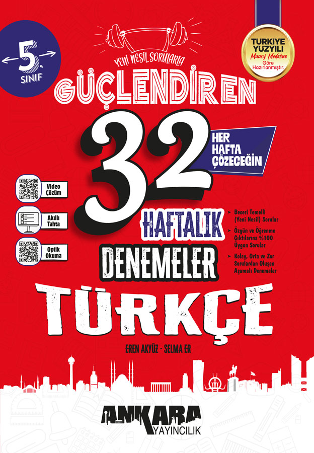 Ankara Yayıncılık 5. Sınıf Güçlendiren 32 Haftalık Türkçe Denemeleri - Ankara Yayıncılık kitap kapağı