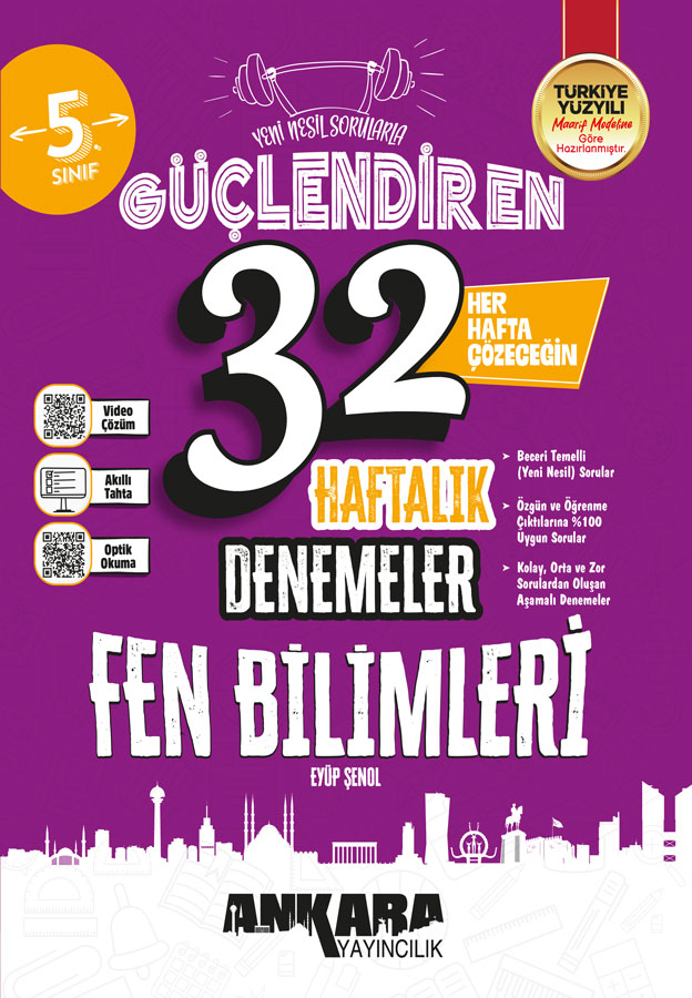 Ankara Yayıncılık 5. Sınıf Güçlendiren 32 Haftalık Fen Bilimleri Denemeleri - Ankara Yayıncılık kitap kapağı