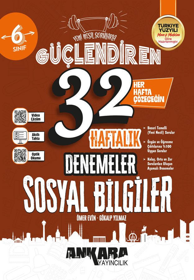 Ankara Yayıncılık 6. Sınıf Güçlendiren 32 Haftalık Sosyal Bilgiler Denemeleri - Ankara Yayıncılık kitap kapağı