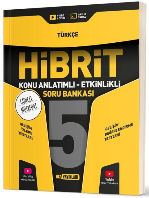 Hız Yayınları 5. Sınıf Türkçe HİBRİT Konu Anlatımlı Etkinlikli Soru Bankası - Hız Yayınları kitap kapağı
