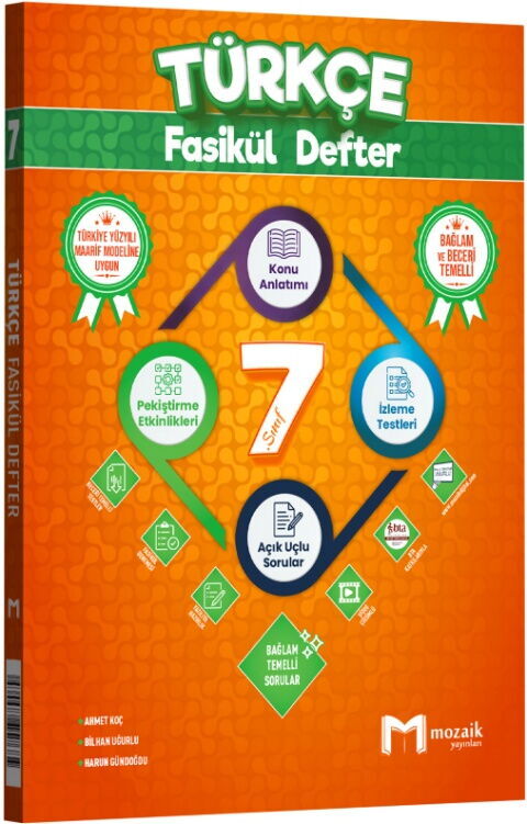 Mozaik Yayınları 7. Sınıf Türkçe Fasikül Defter - Mozaik Yayınları kitap kapağı