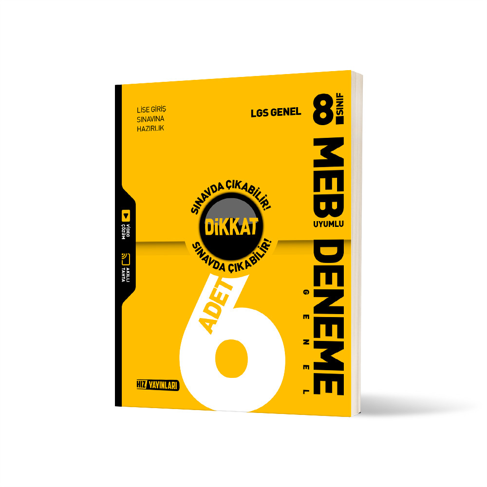 Hız Yayınları 8. Sınıf LGS Tüm Dersler Dikkat Sınavda Çıkabilir 6 Deneme - Hız Yayınları kitap kapağı