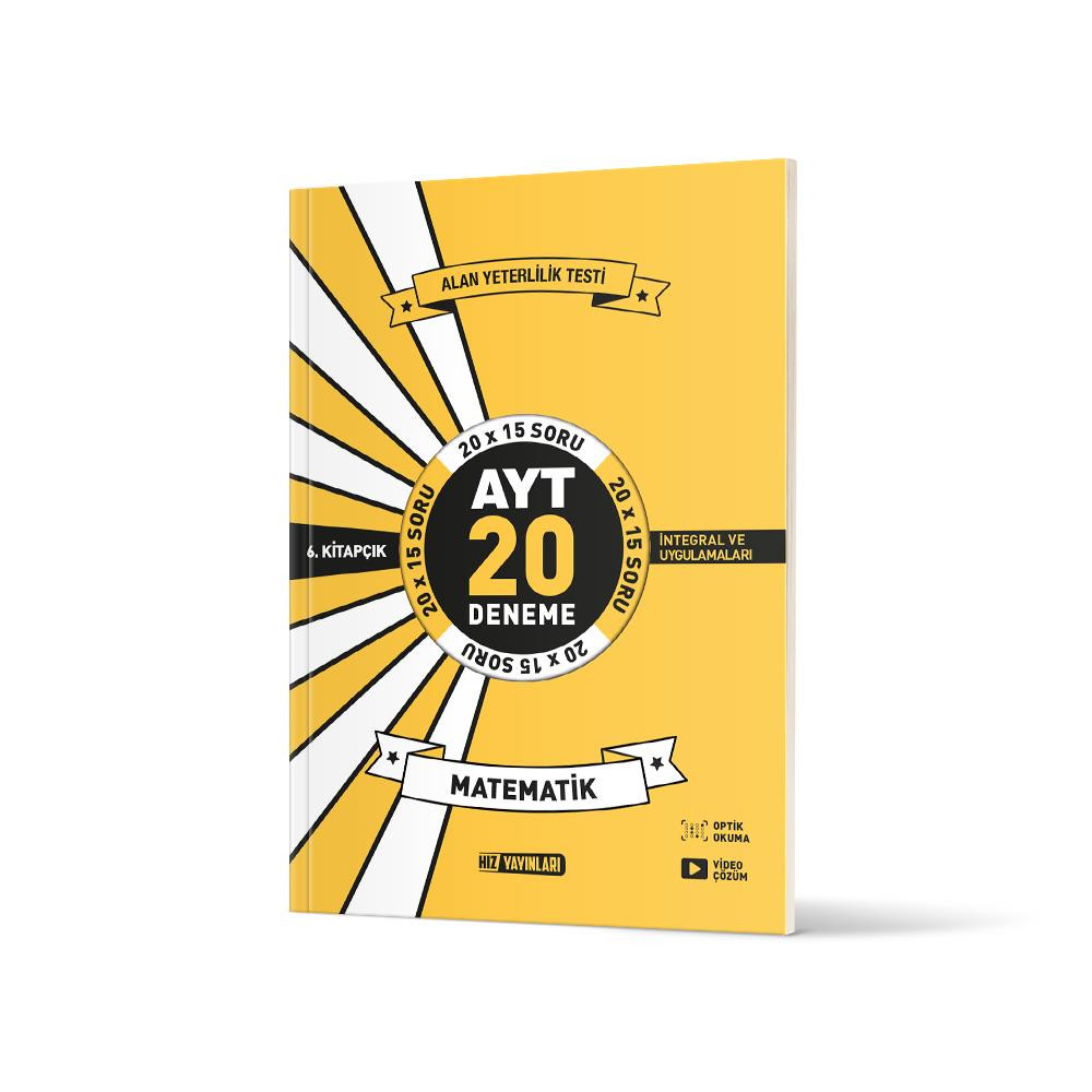 Hız Yayınları YKS AYT Matematik 1. Dönem Konuları 20 Deneme 6. Kitapçık - Hız Yayınları kitap kapağı