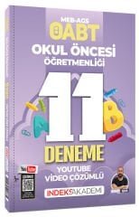 İndeks Akademi 2026 ÖABT MEB-AGS Okul Öncesi Öğretmenliği 11 Deneme Youtube Video Çözümlü - İbrahim İşkar İndeks Akademi Yayıncılık